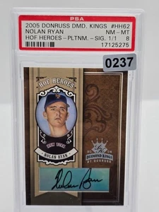 Nolan Ryan 2005 Donruss Diamond Kings Framed Platinum Auto 1/1 PSA 8 METS - Picture 1 of 3