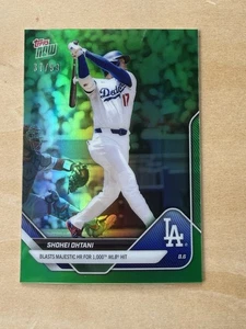 2025 MLB Topps NOW 527 SHOHEI OHTANI 1000TH HIT LA  DODGERS GREEN CHROME /99 - Picture 1 of 6