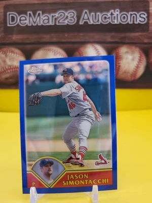 2003 Topps Chrome Refractor Blue/699 #106 Jason Simontacchi - St Louis Cardinals - Image 1 of 3