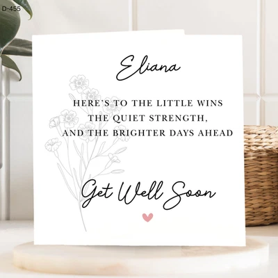 Get Well Soon Poem Card For Friend, Illness Get Well Soon, Hospital Stay Card - Image 1 of 2