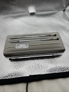 Vintage Cross Kugelschreiber & Bleistift Set Chrom 3501 mit Original Box mit extra Bleistift - Bild 1 von 3