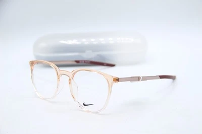 NOVO ÓCULOS NIKE 7280 616 TRANSPARENTE PÊSSEGO BORGONHA ARMAÇÃO AUTÊNTICA 50-20 - Imagem 1 de 4