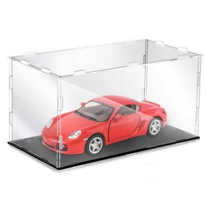 Acrylic Display Case 1: 18 Model Car Display Case with Black Base Clear Storage - Picture 1 of 5