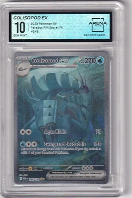 ARENA CLUB 10 GEM MINT 2023 POKEMON PARADOX RIFT SECRET GOLISPOD EX FA SV (GR41) - Image 1 of 2