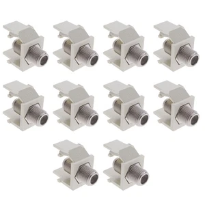 10 Leviton Mandel Quickport Snap-In F-Typ Koaxialkabel Buchsen 75-Ohm 41084-FAF - Bild 1 von 7