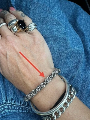 Italian Byzantine Sterling Silver 925 Bracelet Chain 24g 180mm - Image 1 of 4