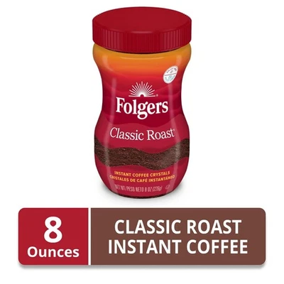 Folgers Classic Roast Instant Coffee, 8 oz Jar - Image 1 of 4
