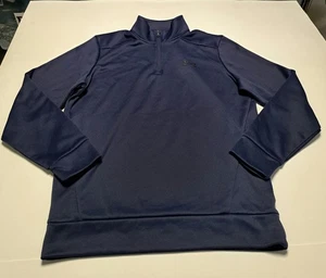 Maglione pullover Under Armour uomo medio quarto finto collo sciolto blu  - Foto 1 di 8