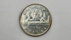 1960 Canada 1 Dollar Silver Coin - Elizabeth II 1st Portrait - KM#54 - Picture 1 of 4