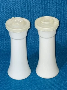 Vintage Tupperware Salz- und Pfefferstreuer Sanduhr 6 Zoll hoch groß weiß 718 - Bild 1 von 4