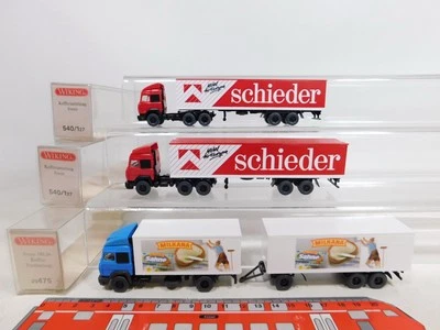 3x wiking H0 1:87 Iveco:29 475 Milkana + 540/1 27 Schieder Mint + Box # DD562-0, - Immagine 1 di 4