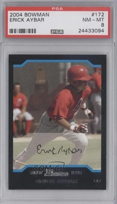 2004 Bowman First Year Erick Aybar #172 PSA 8 Rookie RC - Image 1 of 2