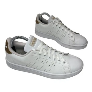 Adidas Womens Cloudfoam Advantage Sneakers Shoes White F36223 Low Top Lace Up 9M - Picture 1 of 8