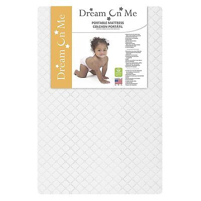 Dream On Me Sunset 3  Portable Crib Mini Mattress Extra Firm Fiber Waterproof • 42.95$