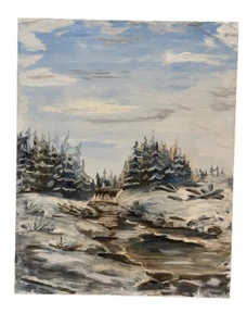 Clifford Gossner signiert Öl auf Leinwand Winterszene 16”x20” - Bild 1 von 5