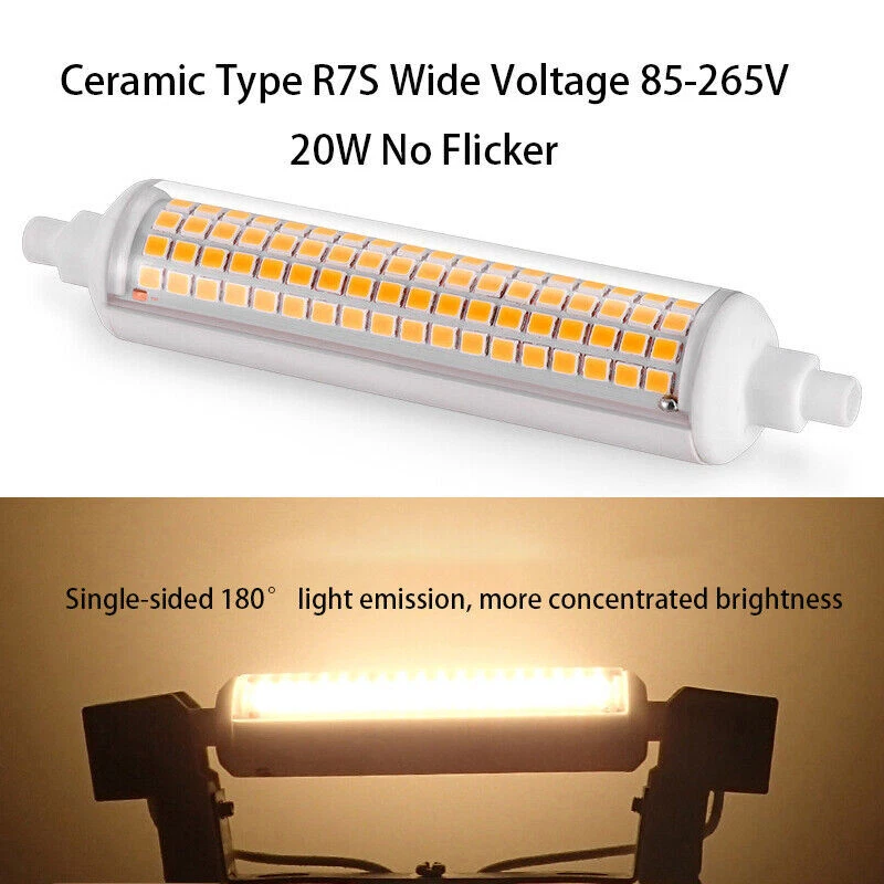 20W Ceramic R7S 118mm J118 LED Flood Light Bulbs Replace 180W Halogen Lamps - Image 1 of 4
