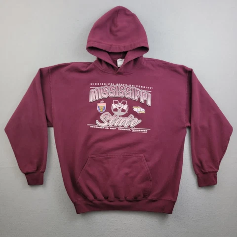 Mississippi State Bulldogs Hoodie Mens XL Maroon 2007 Liberty Bowl Sweatshirt Cover