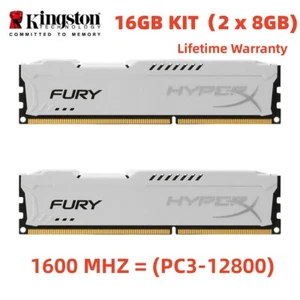 KINGSTON HyperX FURY DDR3 16GB 2x 8GB 1600 MHz PC3-12800 Desktop RAM Memory DIMM - Picture 1 of 10