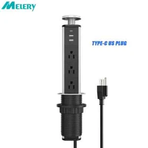 Power Strip USB TypeC US Plug Hidden POP UP Socket Electrical for Worktop Kitche - Picture 1 of 13