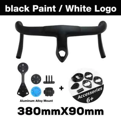 Manillar completo de fibra de carbono para bicicleta de carretera 400/420/440 mm manillar integrado Foto 1 de 4