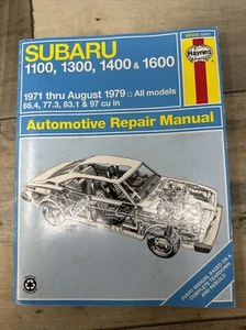 Haynes Subaru 1100, 1300, 1400, & 1600 1971 -August 1979 #237 Auto Repair Manual - Foto 1 di 2