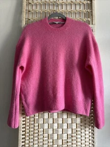 &Other Stories Women Relaxed WOOL MOHAIR Crewneck Jumper Pullover/Size XS 8 Pink - Picture 1 of 23