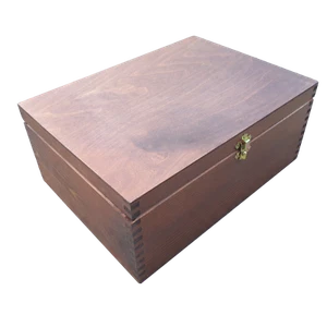 Wooden Box A4 Size 13.5 cm Height With Lid Lockable Latch in Brown Color - Picture 1 of 5