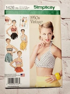 Sujetador Simplicity Pattern 1426 Misses Plus Prendas para el torso Halters años 50 Tallas Retro 14-22 Sin Cortar - Imagen 1 de 4