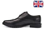 Mens Brogues Formal Shoes Boys Leather School Shoes Leather Wing Tip Brogue Shoe