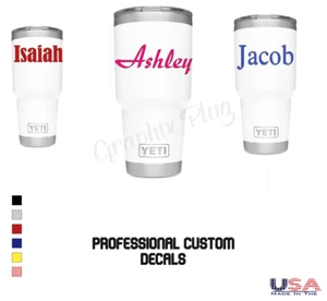 Custom Text Decal Vinyl Lettering Personalized Sticker Name - Picture 1 of 22
