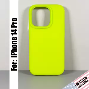 Funda para iPhone 14 Pro - Amarillo Fluorescente | Silicona Líquida | Ajuste Ajustado - Imagen 1 de 14