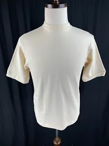 50s 60s Rawlings Heavy Knit Athletic Blank Jersey Shirt Tee Cream Vtg Rare Small - Picture 1 of 11