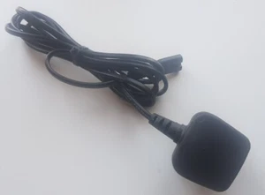 Mains Power Lead - Cord  3 Pin Plug to C7 Figure 8, 2 Meter Black Cable  - Picture 1 of 2