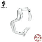 Fashionable 925 Sterling Silver Wave Opening Ring For Women Gifts Jewelry Voroco
