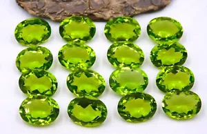Lab Created Peridot Oval Cut Loose Gemstone 12X16 MM For Jewelry Making P-191 - Picture 1 of 7