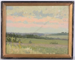 Vladimir Sinitski (1896-1986) "Landscape", Oil Painting, 1951 (1) - Picture 1 of 5