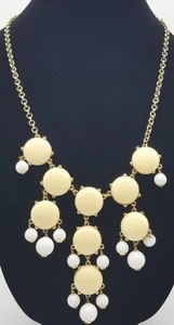 J Crew Cream White Bubble Statement Gold Tone Necklace - Picture 1 of 3