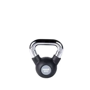 Gummibeschichtet 4kg KETTLEBELL mit Chromgriff für Heim Fitnessstudio Gewichte und Fitness - Bild 1 von 1