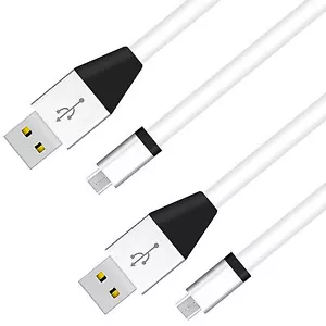 1M 2PCS Premium Micro USB Samsung Galaxy S6 Data Charging Cable Aluminum White - Picture 1 of 1