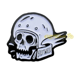 Spilla in metallo Biltwell modello ENAMEL pin Skull white - black - Imagen 1 de 4