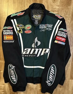 Jaqueta NASCAR Feminina Dale Earnhardt Jr #88 2XL Preta Verde AMP Chase Autêntica - Imagem 1 de 4