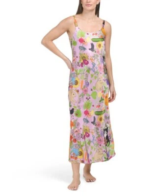 KAREN MABON Garden Of Earthly Delights Silk Blend Slip Night Dress (size XL) - Image 1 of 2