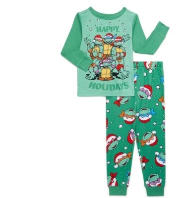 New Teenage Mutant Ninja Turtles Boys SIZE 4 Long-Sleeve Top Pants Pajama Set - Image 1 of 4
