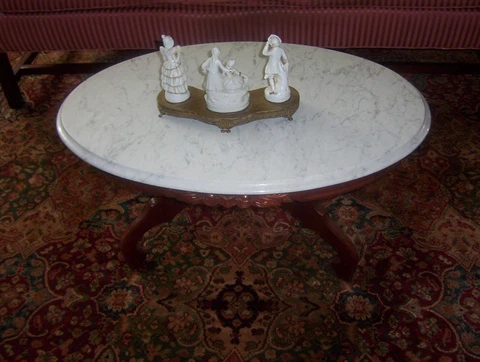 Victorian marble top table Cover