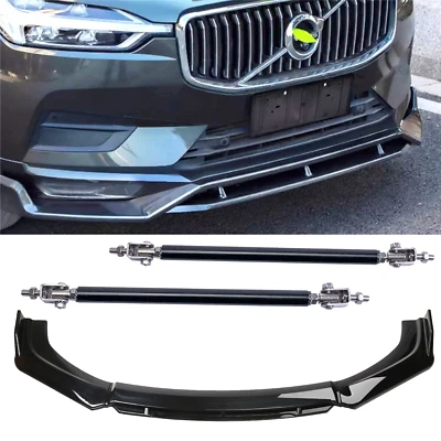 Front Bumper Lip Car Splitter Spoiler Boby Kit Glossy Black For Volvo S60 S80 Foto 1 de 4