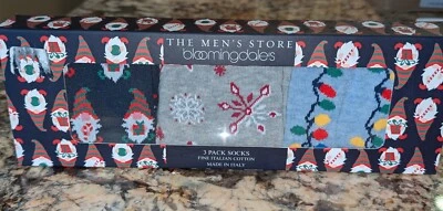 Paquete de 3 calcetines en caja The Men's Store Bloomingdale's Italian Holiday - "Nuevos"  Foto 1 de 4