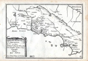 1665 Italia Roma Napoli Rome map carta Karte Kupferstich antique print Du Val - Bild 1 von 1