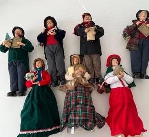 Juego de 7 estatuillas vintage de villancicos navideños de 18" - Imagen 1 de 12