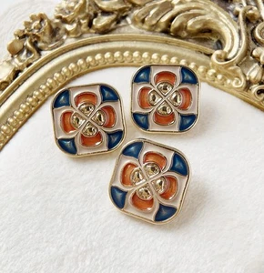 5 Stck. 17 mm Gold Vintage Quadrat Form Metall Rund Kleidung Schaft Knöpfe Nähen - Bild 1 von 4