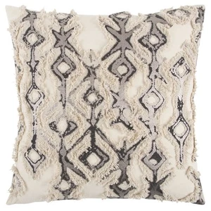 Rizzy Home Ivory, Metallic Silver, and Charcoal Abstract Throw Pillow - Picture 1 of 5